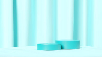 光柔和的婴儿蓝色的呈现简单的最小的背景产品显示讲台上站演讲几何背景模拟模板壁纸美化妆品产品