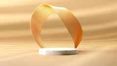 橙色黄金讲台上最小的摘要背景万圣节呈现几何形状阶段奖网站现代