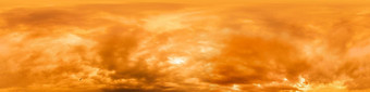 金发光的红色的橙色阴日落天空全景Hdr无缝的球形equirectangular全景天空圆顶天顶可视化天空更换空中无人机全景照片
