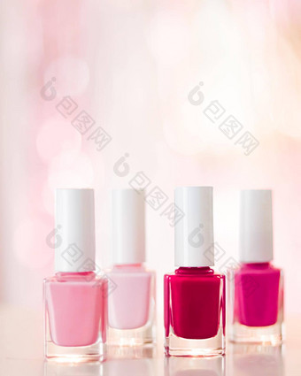 阴影粉红色的红色的指甲波兰的集魅力背景nailpolish瓶修指甲修脚奢侈品美化妆品化妆品牌