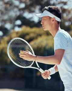 网球球员体育游戏亚洲男人。培训体育运动竞争法院动机健身锻炼强大的游戏自然日本运动员准备好了玩专业事件