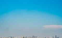 城市城市景观全景视图地平线行建筑自然景观小镇蓝色的天空