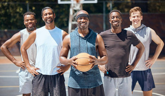 肖像篮球团队体育法院培训竞争游戏匹配微笑锻炼运动员多样化的图片集团玩体育运动健康健身健康