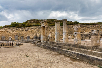 古老的城市kameiros希腊岛罗兹dodekanisos群岛古老的卡米罗斯考古网站考古网站古老的卡米罗斯罗兹岛希腊