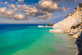 美丽的视图角激烈的岛科孚岛<strong>希腊</strong>角激烈的令人印象深刻的形成地面<strong>岩石</strong>蓝色的水域全景角激烈的科孚岛<strong>希腊</strong>爱奥尼亚岛屿