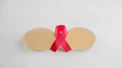 乳房植入物缎丝带乳房癌症意识象征