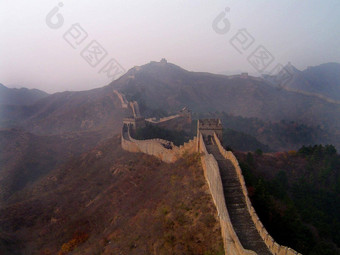 风景优美的景观视图伟大的墙中国