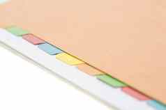 彩色的指数选项卡排马尼拉文件夹