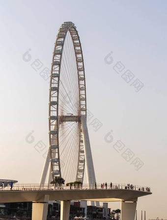 迪拜阿联酋视图最高的摩天轮世界因迪拜位于蓝色的水域梅拉斯迪拜阿联酋在户外