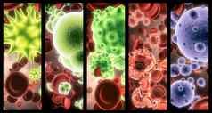 微生物颜色结合图像微生物显微镜颜色
