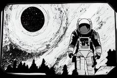 宇航员画漫画风格