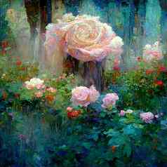 美丽的玫瑰花园春天花背景浅深度场场粉红色的rores花