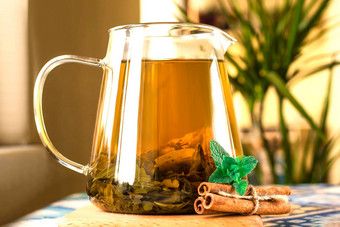 <strong>茶壶</strong>Herbal茶橙子木表格