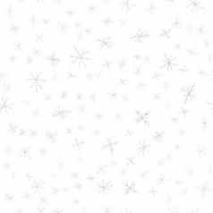 手画雪花圣诞节无缝的模式微妙的飞行雪片粉笔雪花背景有趣的粉笔handdrawn雪覆盖可爱的假期季节装饰