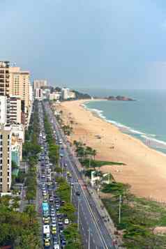 假期天堂空中视图海滩里约1月巴西