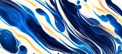 蓝色的白色液体大理石水彩摘要纹理壁纸