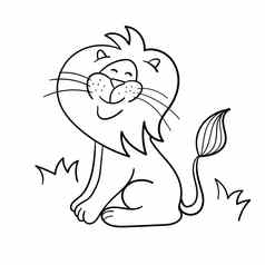 插图快乐狮子着色书