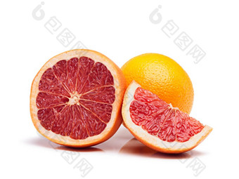 多汁的营养物质工作室拍摄减少葡萄柚橙色背景