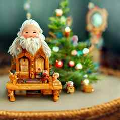 圣诞节装饰圣诞老人老人室内树孩子们玩具