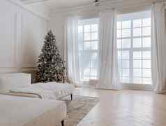 圣诞节树礼物白色生活房间