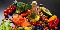 健康的饮食营养食物丰富的维生素ω概念
