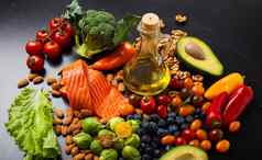 健康的饮食营养食物丰富的维生素ω概念
