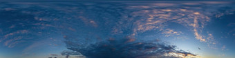 黑暗蓝色的《暮光之城》天空全景卷云云无缝的Hdr全景球形等角的格式完整的天顶天空圆顶可视化天空更换空中无人机全景照片