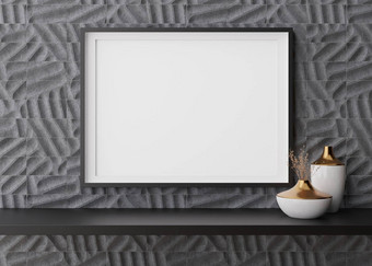空水平图片框架灰色墙现代生活房间模拟室内当代风格免费的复制空间图片海报关闭呈现