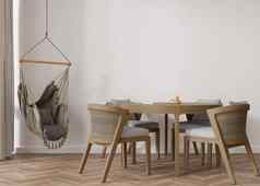 空白色墙现代生活房间模拟室内放荡不羁的风格免费的复制空间图片文本设计表格椅子挂扶手椅呈现
