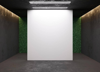空白色墙现代艺术画廊模拟室内极简主义风格免费的复制空间图片文本设计空展览空间呈现