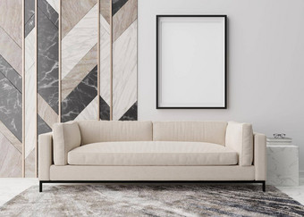 空垂直<strong>图片</strong>框架白色墙现代生活房间模拟室内极简主义当代风格免费的复制空间<strong>图片</strong>沙发地毯呈现