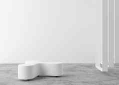 空白色墙现代艺术画廊模拟室内极简主义风格免费的复制空间艺术作品图片文本设计空展览空间呈现