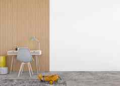 孩子们房间壁纸演讲模拟空白色墙现代孩子房间复制空间壁纸设计墙贴纸装饰室内斯堪的那维亚风格呈现