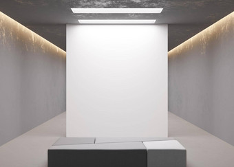空白色墙现代艺术画廊模拟室内极简主义风格免费的复制空间艺术作品<strong>图片</strong>文本设计空<strong>展览</strong>空间呈现