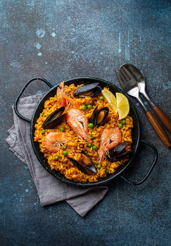 传统的西班牙语海鲜西班牙海鲜饭
