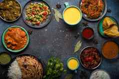 印度少数民族食物自助餐混凝土表格复制空间