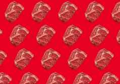 模式使生肉牛肉大理石的主要的减少牛排牛脊肉红色的清洁背景