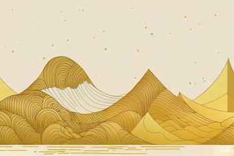 行艺术设计波山现代手绘背景
