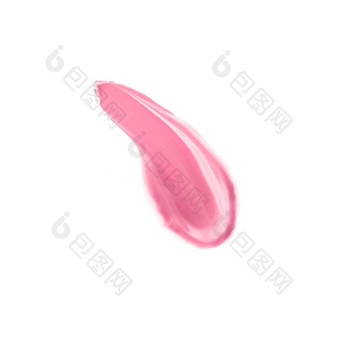 柔和的粉红色的美斯沃琪护肤品化妆化妆品产品样本纹理孤立的白色背景化妆涂抹奶油化妆品涂片油漆刷中风