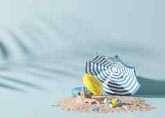 夏天假期背景蓝色的颜色沙子海滩配件背景广告免费的复制空间文本假期旅行放松概念呈现