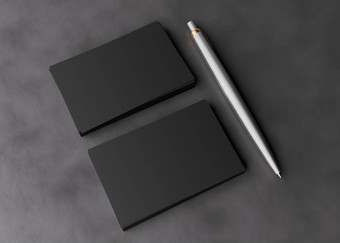 空白黑色的业务卡片粗糙的混凝土表面模型品牌身份栈显示国卡模板图形设计师免费的空间复制空间呈现