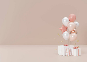 气球礼物奶油背景<strong>免费</strong>的复制空间文本设计对象<strong>模板</strong>生日庆祝活动事件卡母亲一天女人的一天呈现