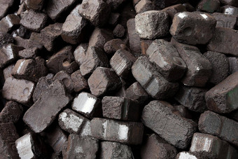特写镜头视图黑色的木炭煤炭打火机煤炭纹理背景能源资源加热工业