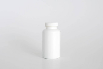 药片瓶白色医疗容器药物饮食营养补充白色塑料Jar药片包装模型模板免费的空间复制空间
