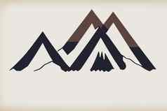 山标志冒险标志山标志设计模板画