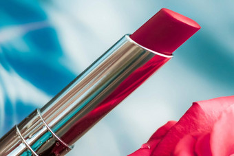红色的口红玫瑰花液体背景防水魅力化妆唇光泽化妆品产品奢侈品美品牌假期设计