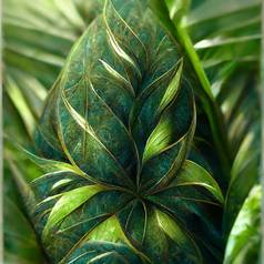 自然视图绿色热带植物叶子背景