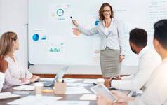 业务人经理演讲会议市场营销显示公司统计数据图图表女人领导管理培训员工工作人员市场数据增长计划