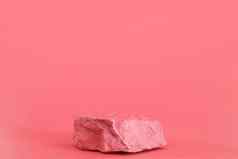 粉红色的石头岩石讲台上粉红色的背景讲台上产品化妆品演讲有创意的模拟基座平台美产品