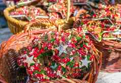 圣诞节花环节日装饰篮子公平美丽的手工制作的装饰